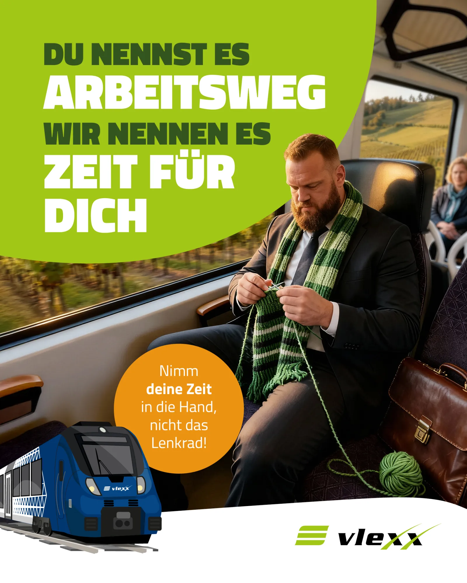 Kampagnenmotiv vlexx Pendlerkanmpagne 2025