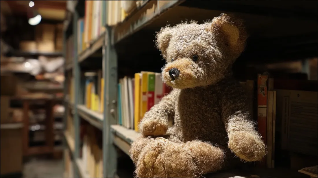 Teddybär in filmischer Szene